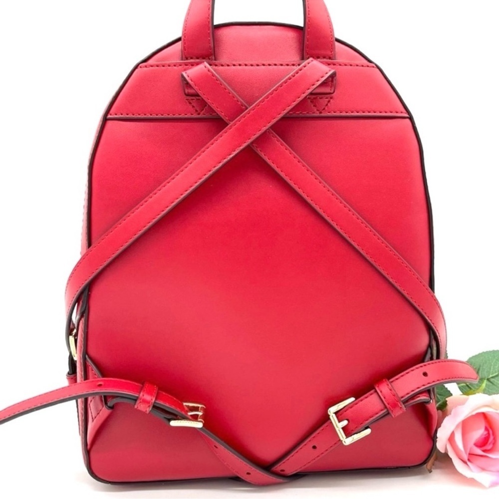 Michael Kors Medium Jaycee Backpack Red/Gold - Picture 3 of 12